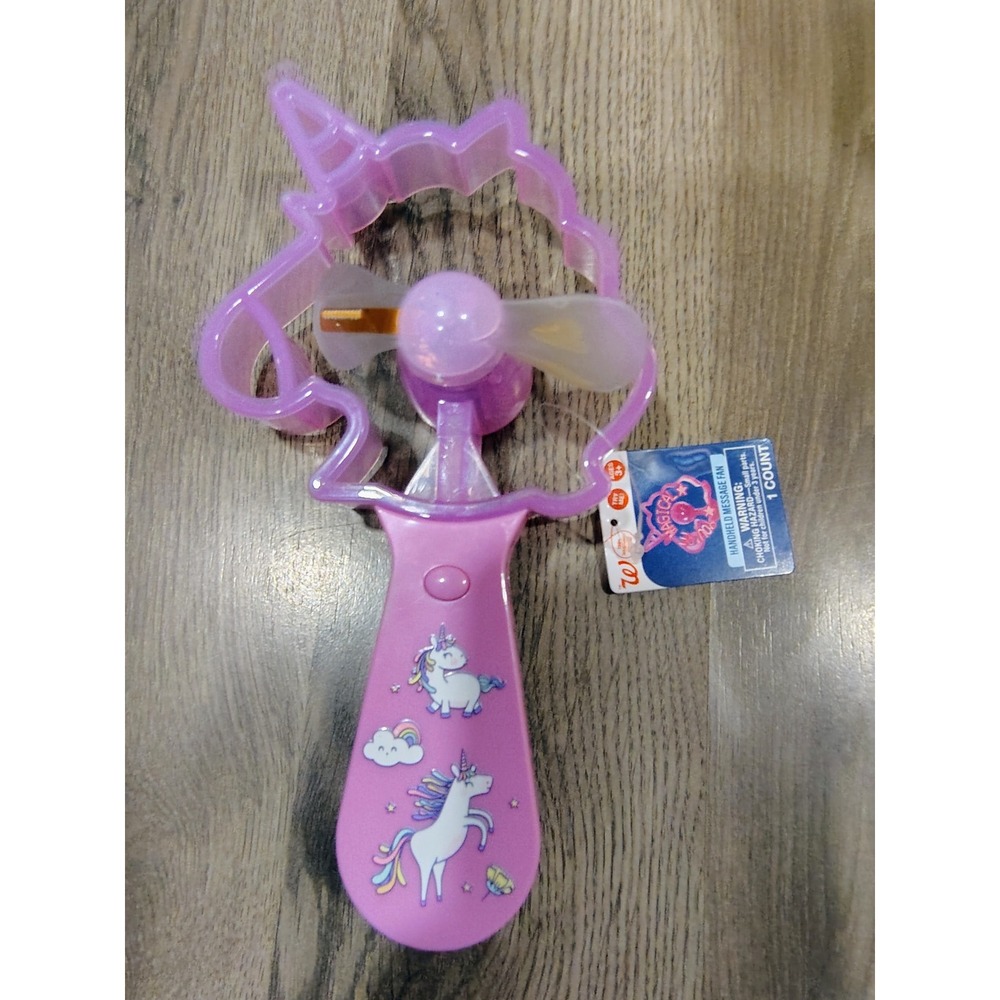 Walgreens Magical Message Fan Purple Unicorn Handheld Light Up Toy Ages 3+ NWT